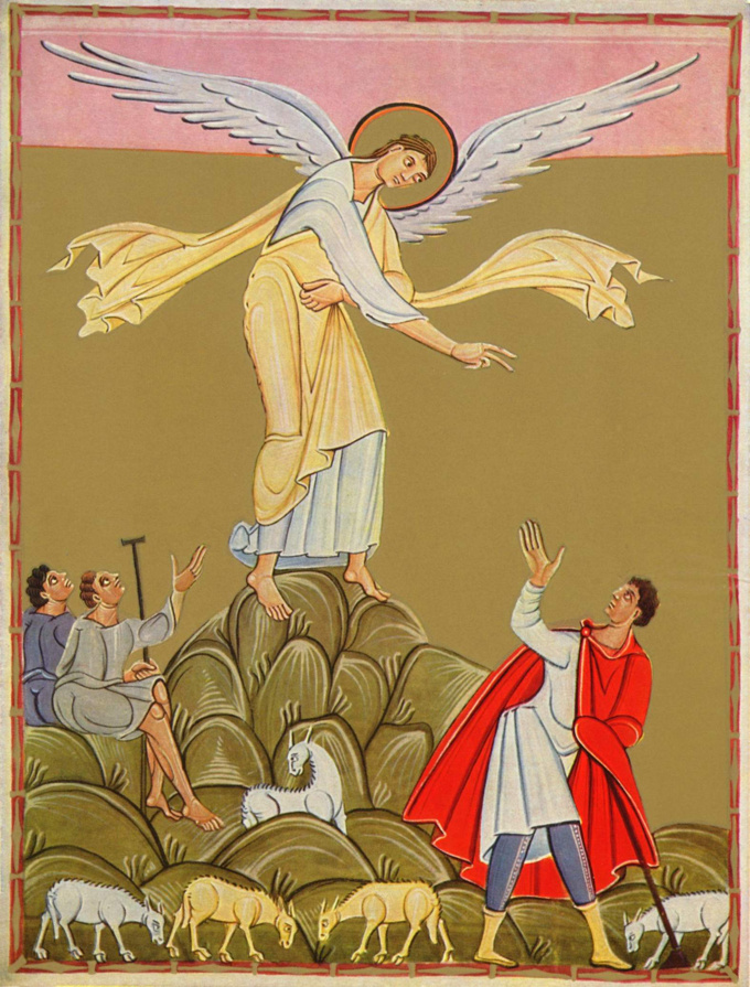 Verk&uuml;ndigung an die Hirten - Meister der Reichenauer Schule