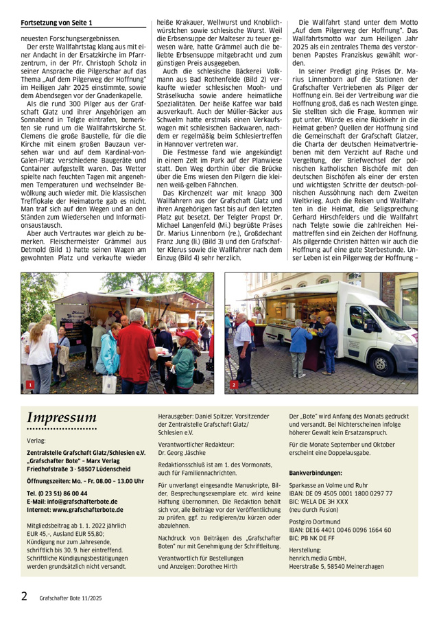 78. Glatzer Wallfahrt nach Telgte 2025:&nbsp;Bericht im &bdquo;Grafschafter Boten&ldquo;